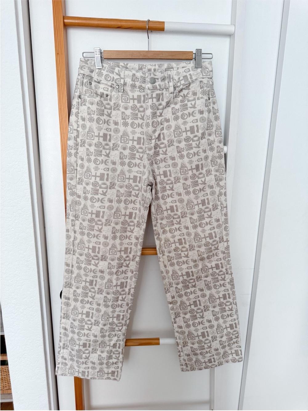 Rationalle Milly Man and His Symbols Printed Straight Leg Pants Jeans